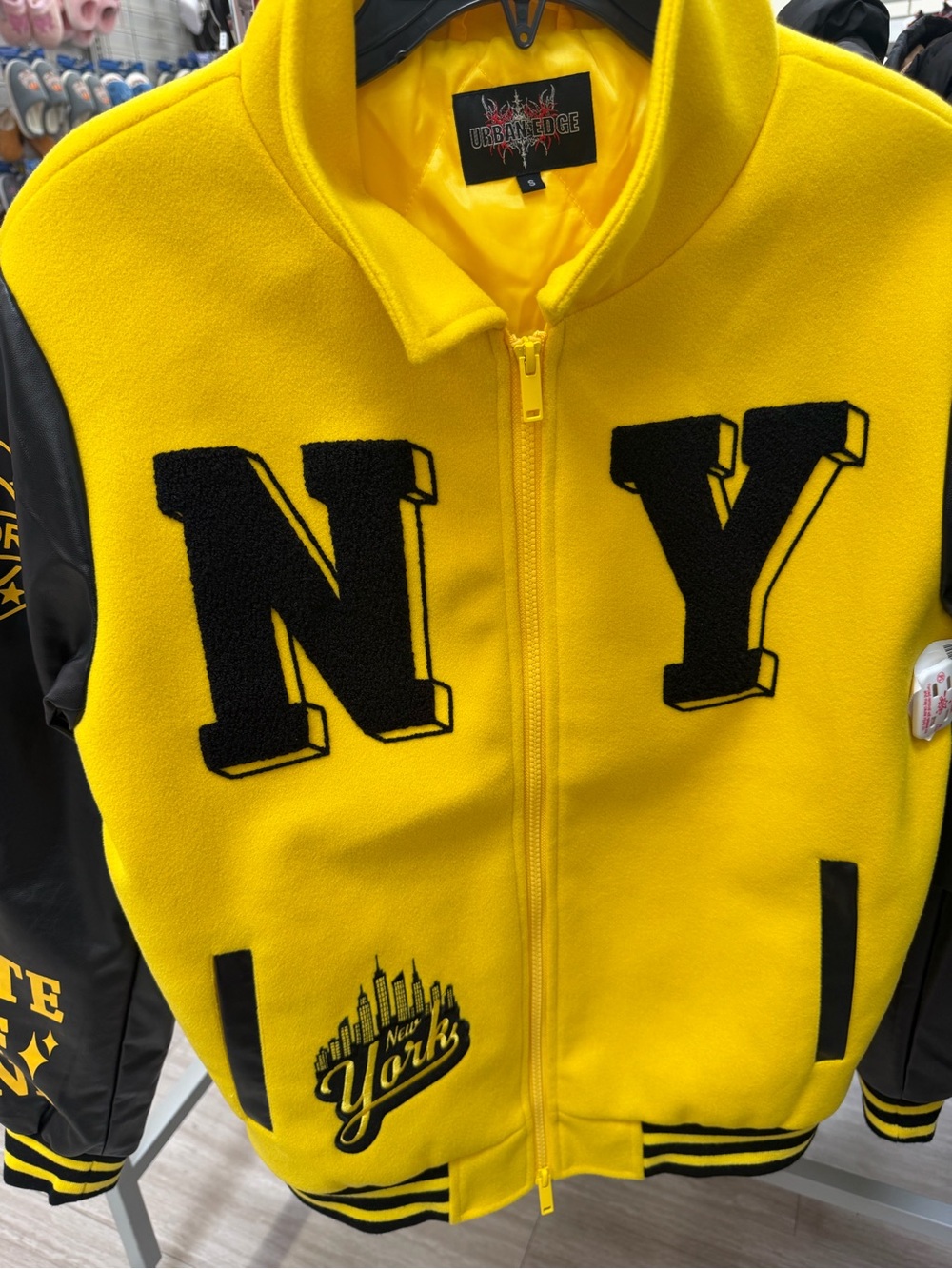 edge Yellow and Black NY Varsity Jacket for Kids